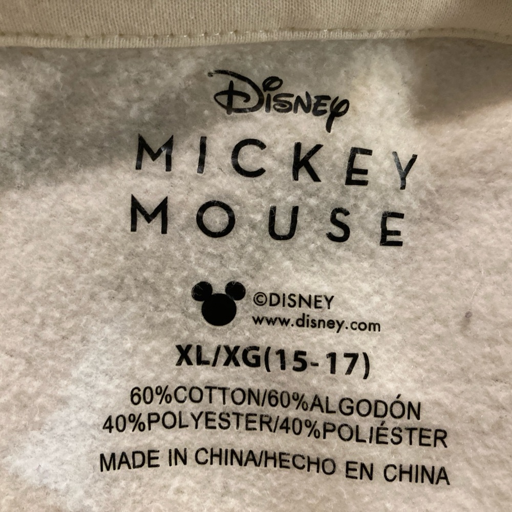 Disney Mickey Mouse Hoodie Sweatshirt youth  XL cream Rose Gold. - Picture 3 of 8
